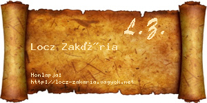 Locz Zakária névjegykártya